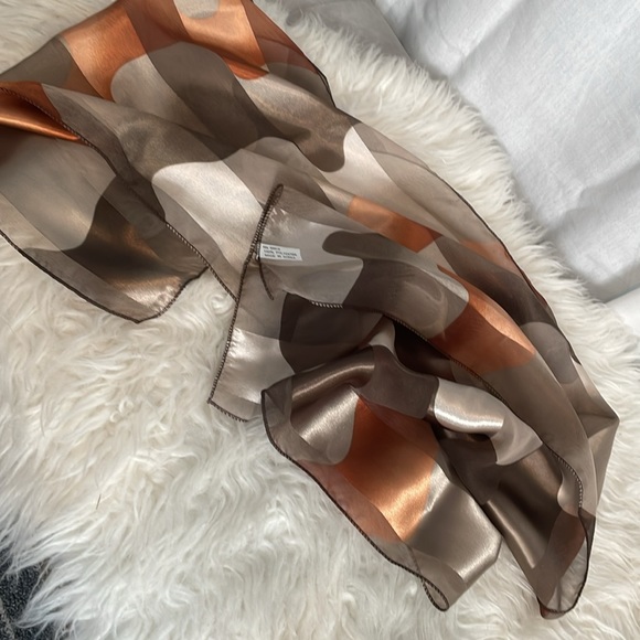 Women's Orange and Cream Scarf-wrap lovely abstract! - Picture 5 of 5